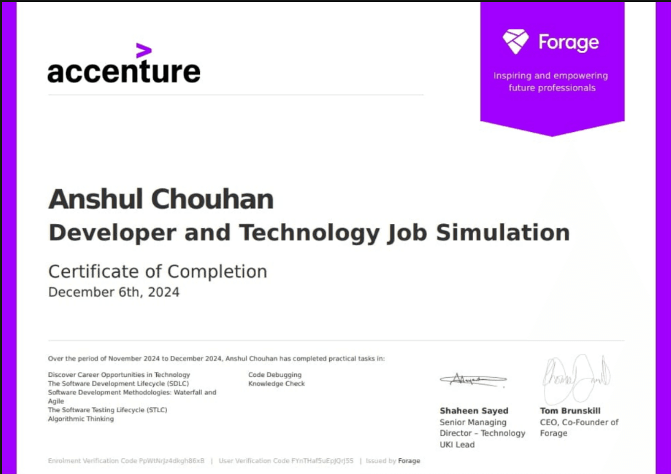 Accenture Virtual Developer Program